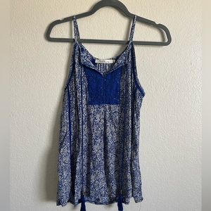 Solitaire festival embroidered tank top. Size medium